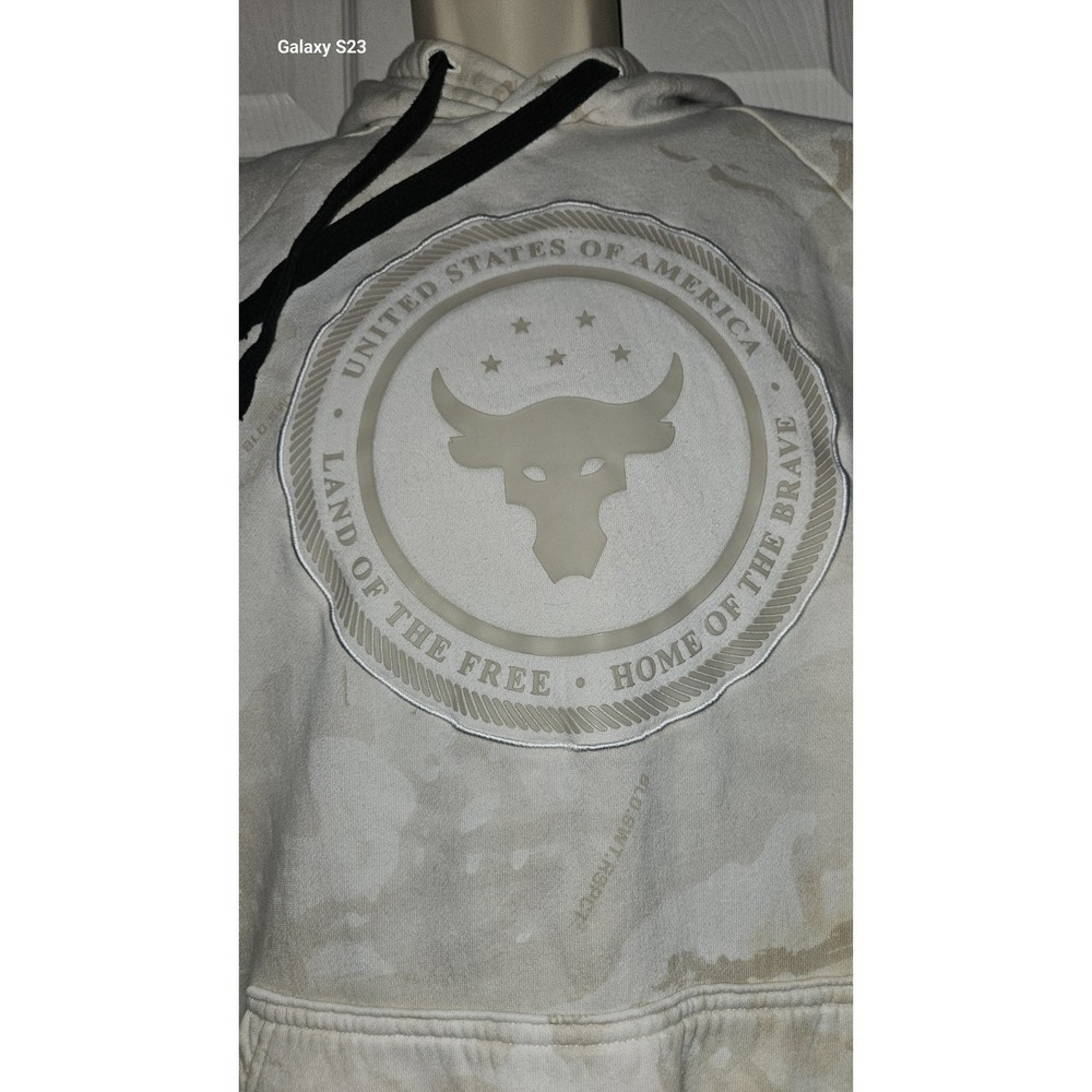 Under Armour Project Rock Hoodie Pullover‎ Mens M Veterans Day Camo Sweatshirt - Picture 4 of 9